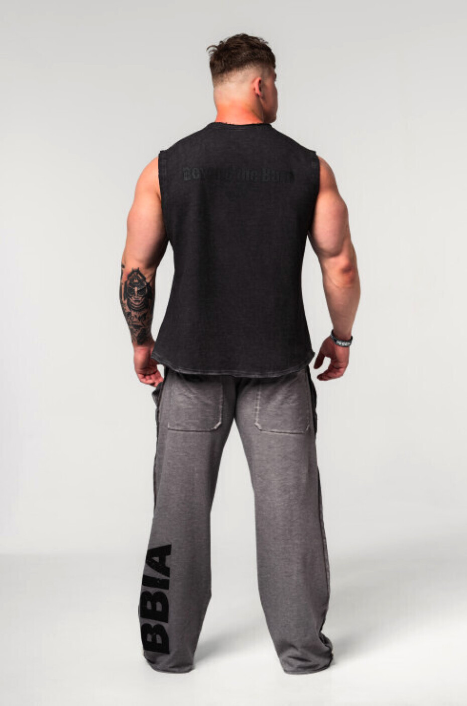 Pánské tepláky Nebbia  Washed-off Gym Sweatpants NO SHORTCUTS Light Grey XL - main (1)