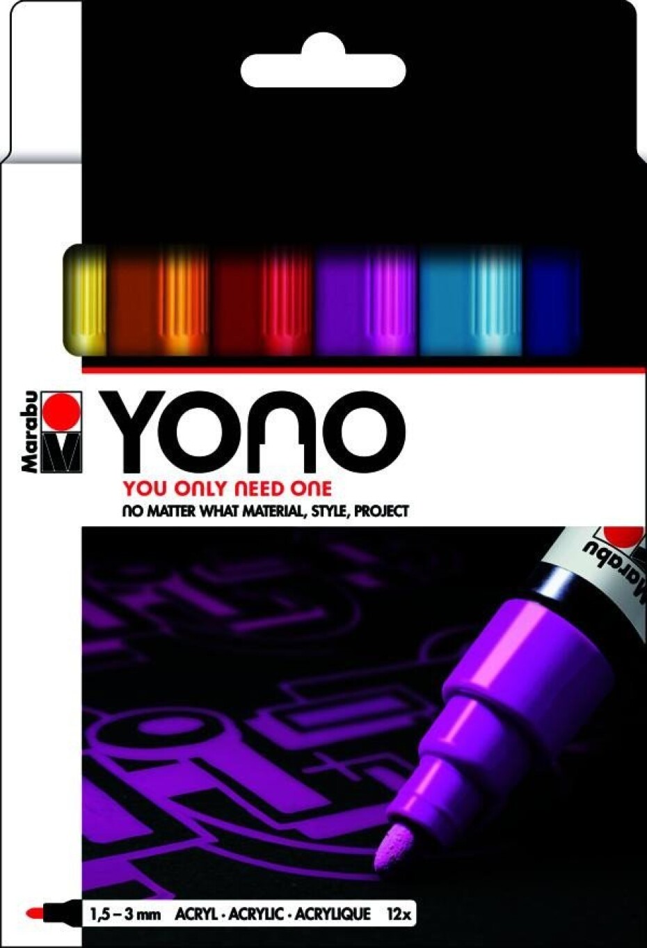 Marabu YONO Sada akrylových popisovačů 12x 1,5-3 mm - main (0)
