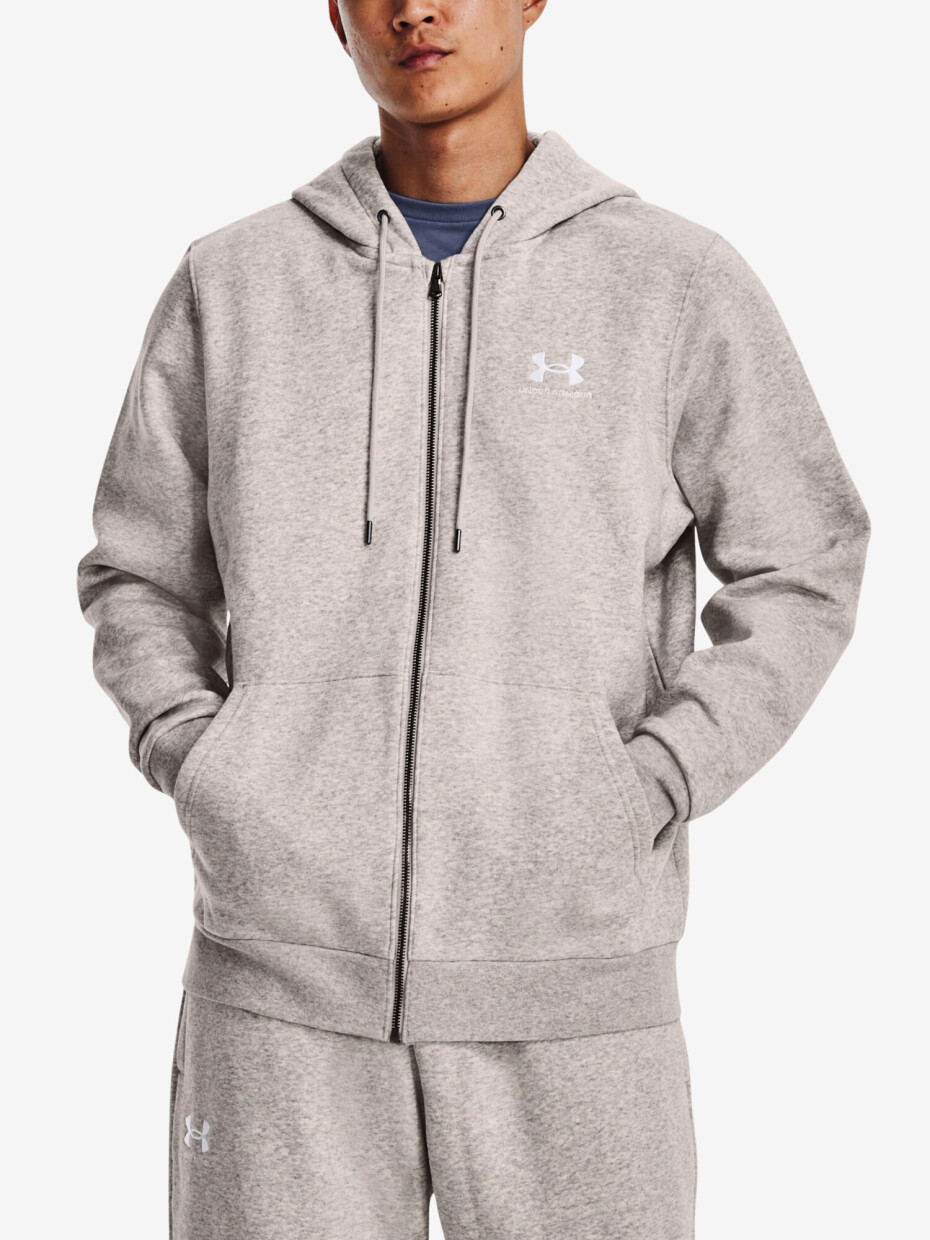 Pánská mikina Under Armour  Essential Fleece FZ Hood-GRY L - main (0)