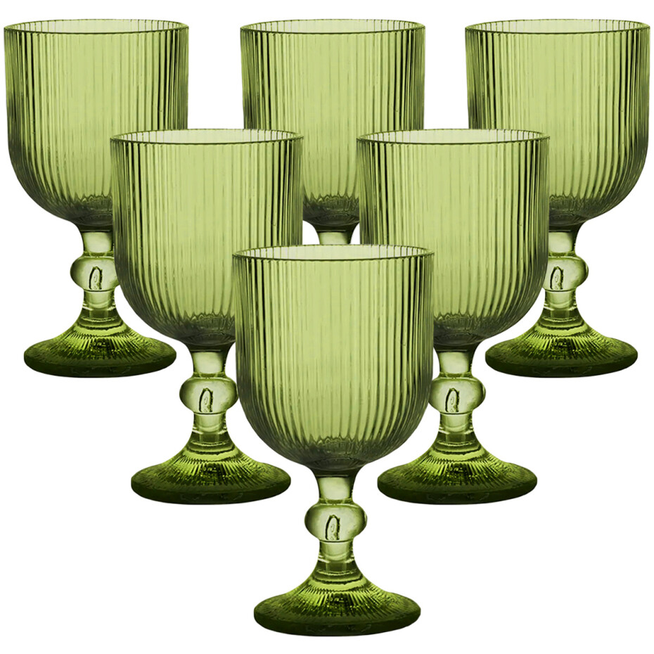 Altom Sklenice na nožce Selena Green, 370 ml, sada 6 ks - main (0)