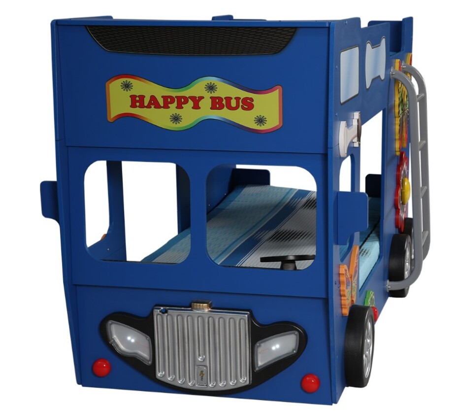 Artplast Dětská patrová postel HAPPY BUS | modrá 90 x 190 cm - main (3)