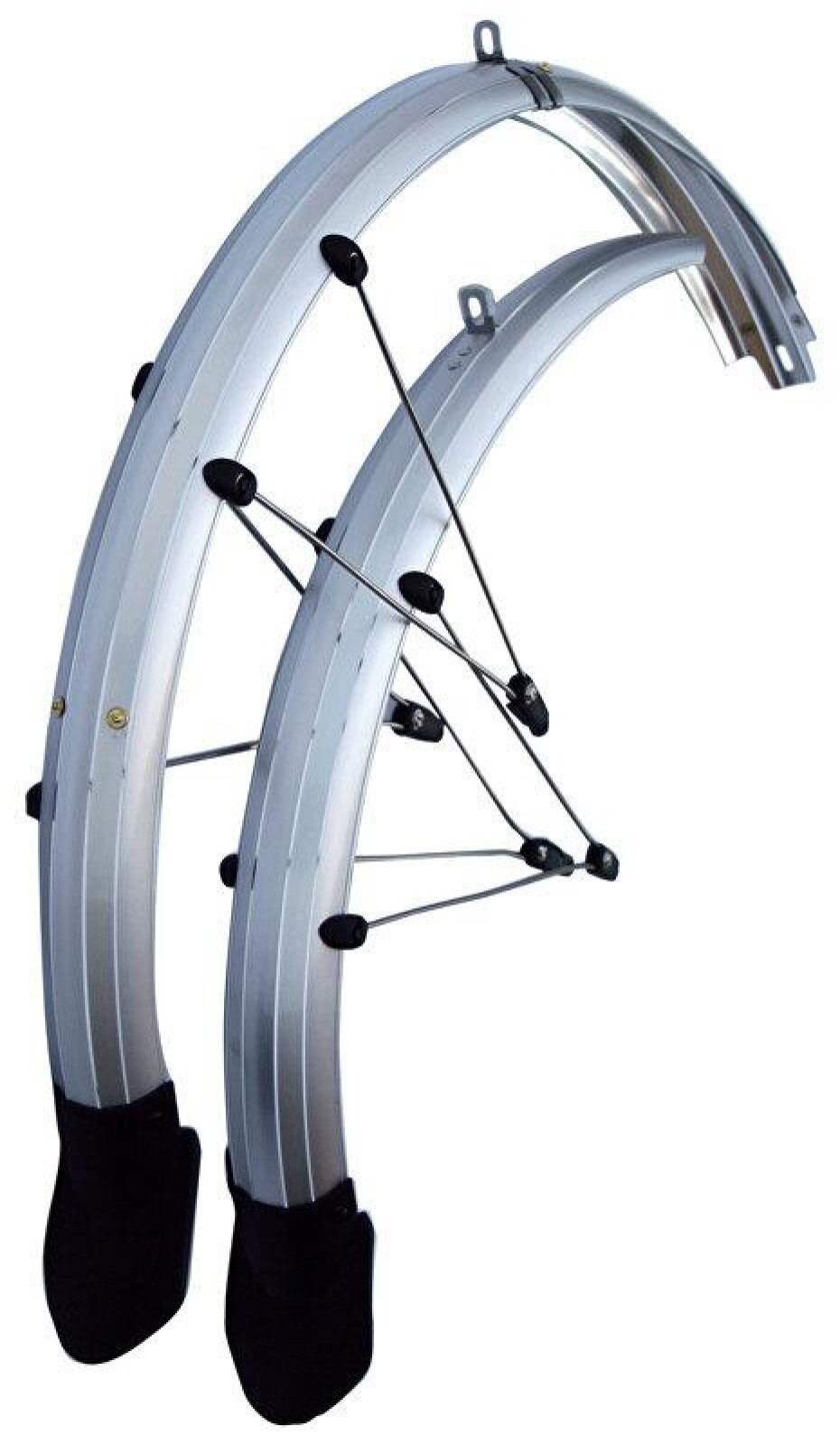 M-wave Blatníky set OLYMPIK 26" Lux se zástěrkou, 60 mm, stříbrné - main (0)