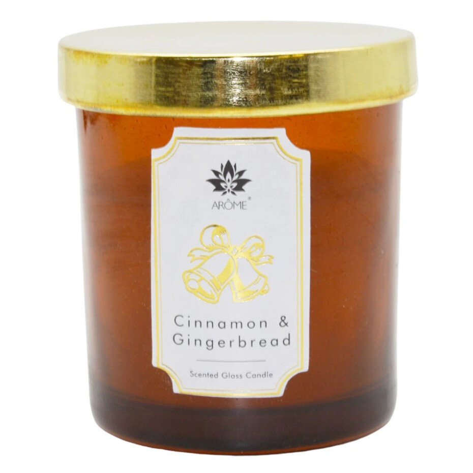Arome Svíčka v barevném skle s víčkem, Cinnamon & Gingerbread, 125 g - main (0)