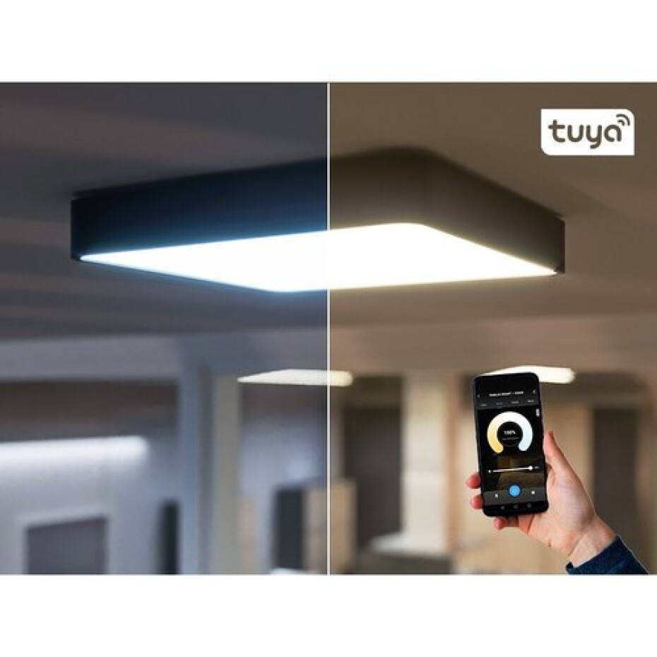 Panlux Přisazené LED svítidlo Verona Square Smart černá, 28,3 x 28,3 cm, IP54 - main (4)