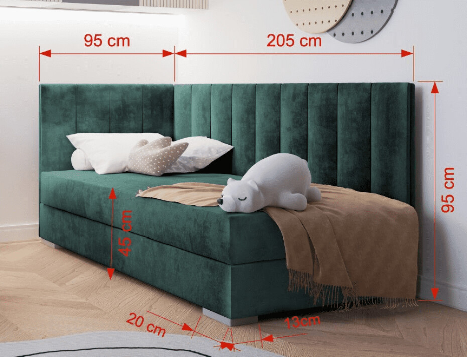 ArtBed Dětská postel COIMBRA III | šedá 90 x 200 cm - main (2)
