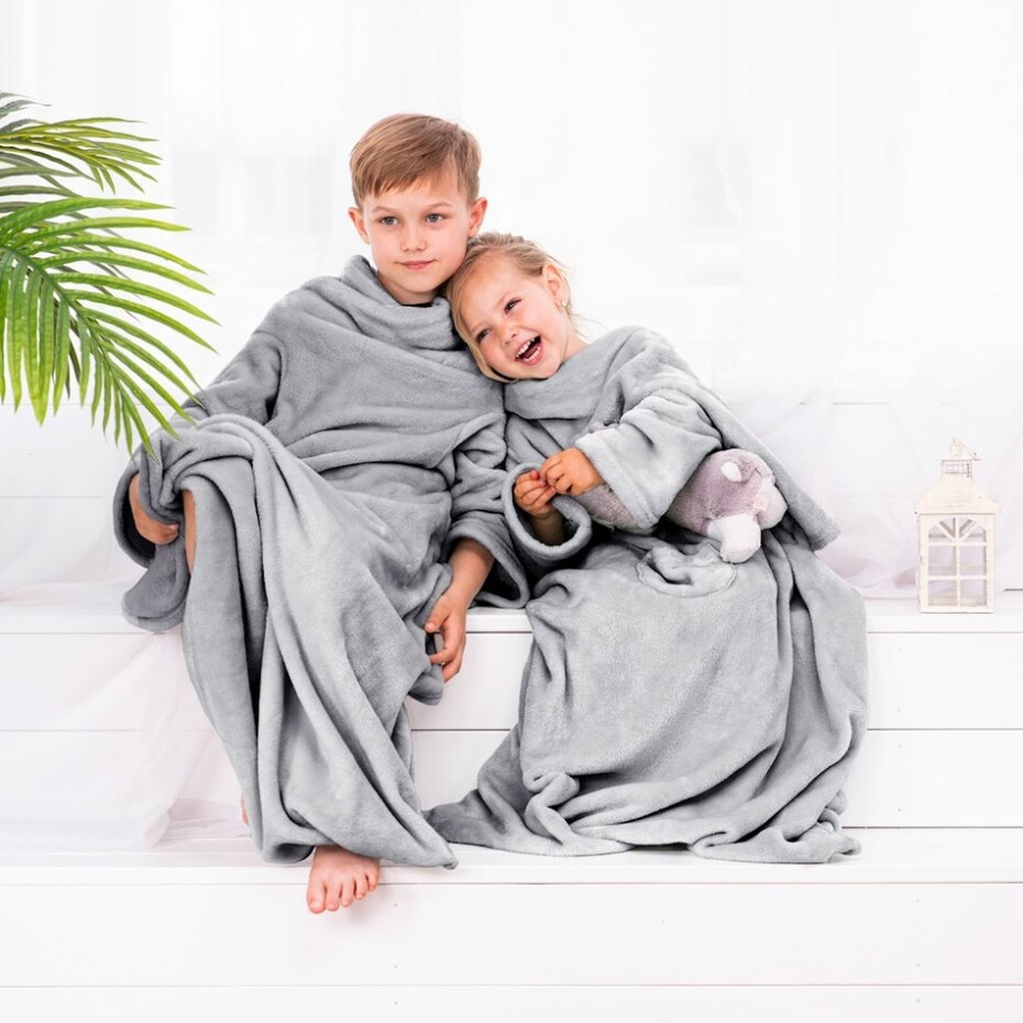 Decoking Deka s rukávy Lazy Kids ocelová, 90 x 105 cm - main (0)