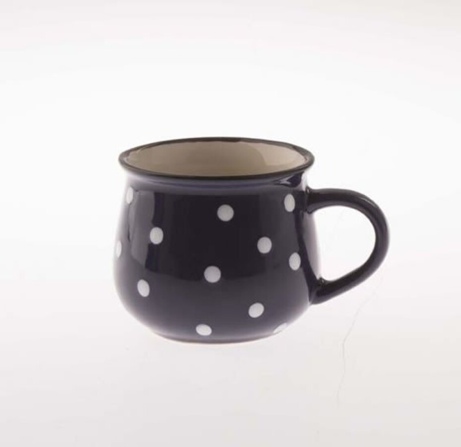 Hrnek keramický s puntíky - modrý 230 ml - main (0)