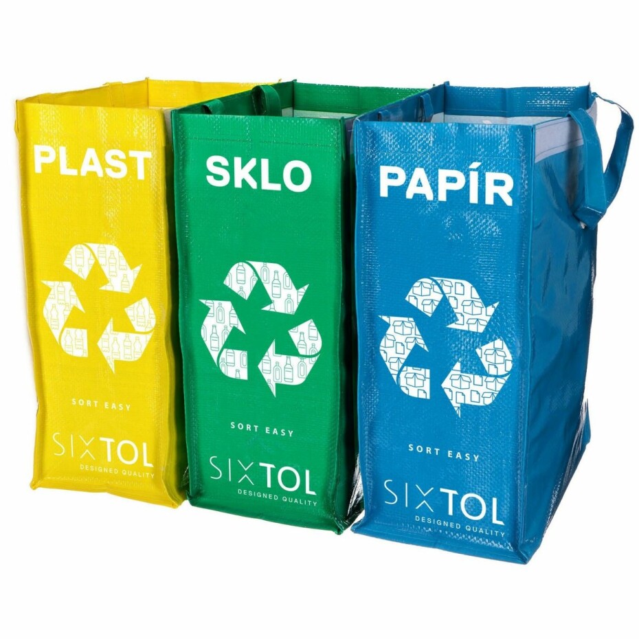 Sixtol Tašky na tříděný odpad SORT EASY 3 SLIM, 18 x 30 x 40 cm, 3 x 22 l, 3 ks - main (0)
