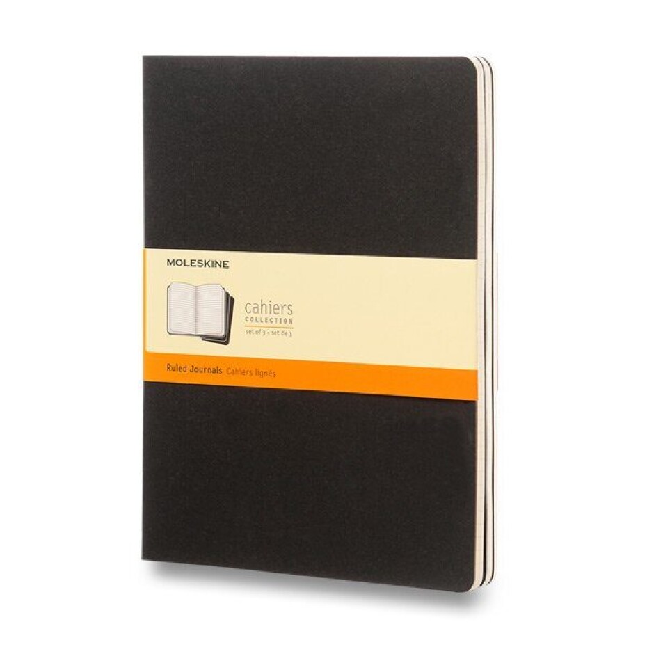 Sešity Moleskine Cahier VÝBĚR BAREV, 3KS - měkké desky - XL, linkovaný 1331/22392 - Sešity Moleskine Cahier černý - main (0)
