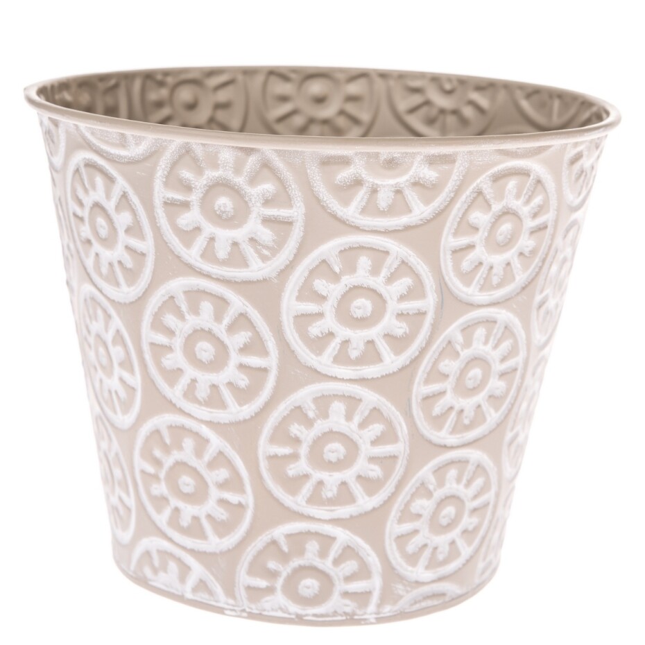 Kovový obal na květináč Farisa béžová, 16 x 13,5 cm - main (0)