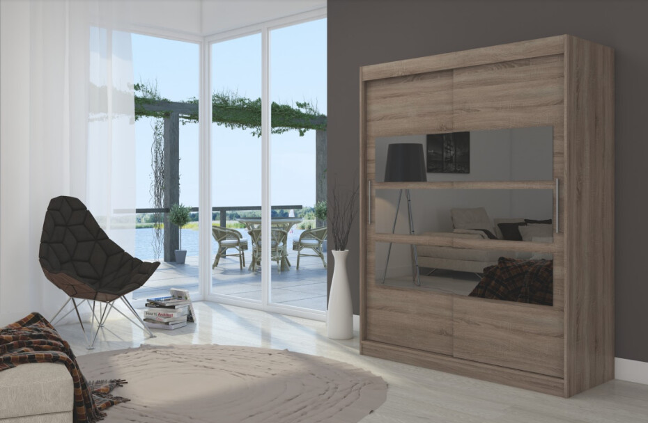 ArtAdrk Šatní skříň FLORENTO | 150 cm Barva: Bílá - main (1)