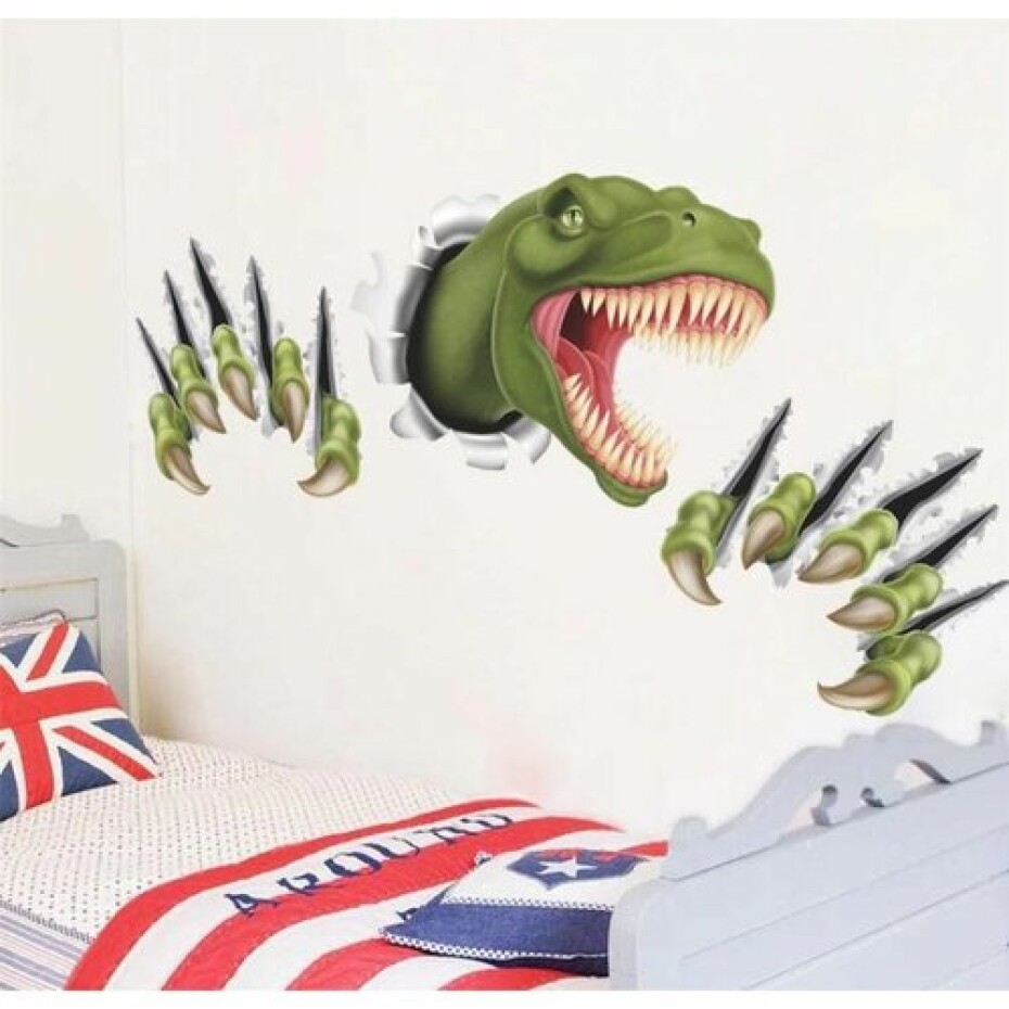 Samolepicí dekorace 3D Dinosaurus, zelená - main (0)