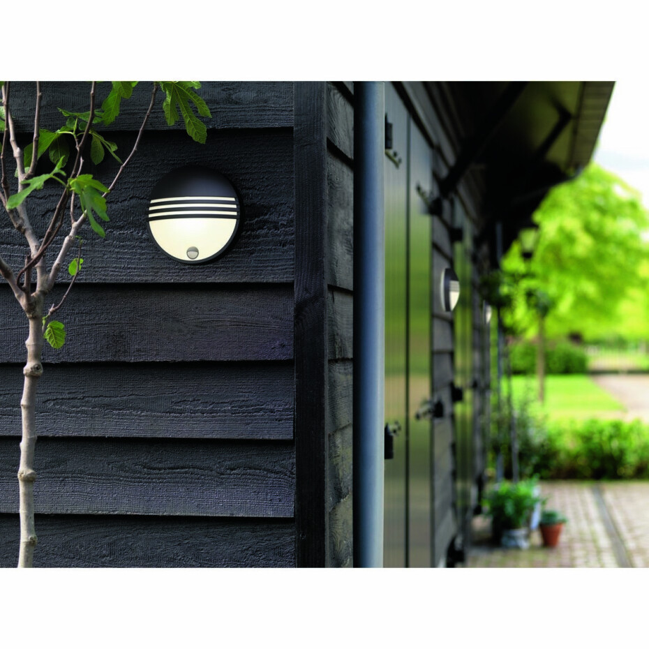 Philips 17297/30/16 Yarrow Venkovní nástěnné LED svítidlo s čidlem 21 cm, černá - main (4)