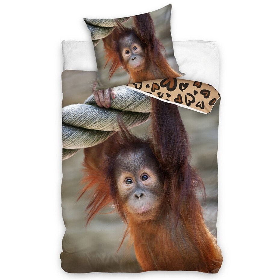 Tiptrade Bavlněné povlečení Opice Orangutan, 140 x 200 cm, 70 x 90 cm - main (0)