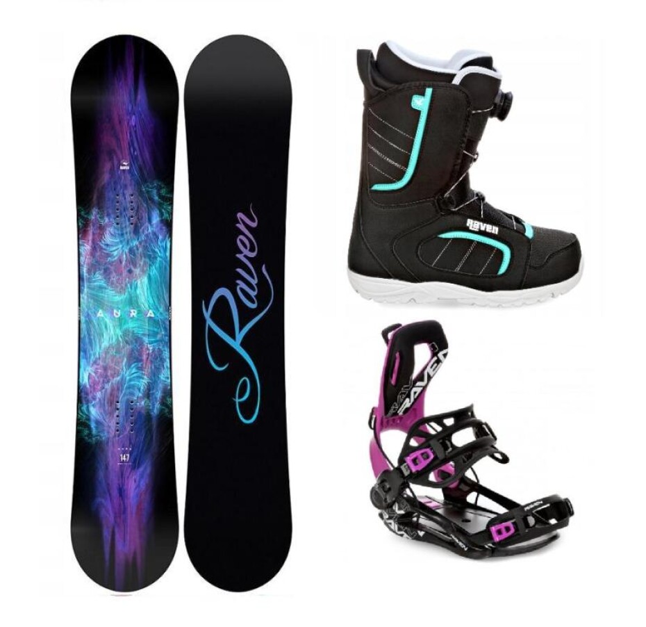 Raven Aura snowboard + Raven Fastec FT360 black/fuchsia vázání + Raven Diva MOZ black/mint boty - main (0)