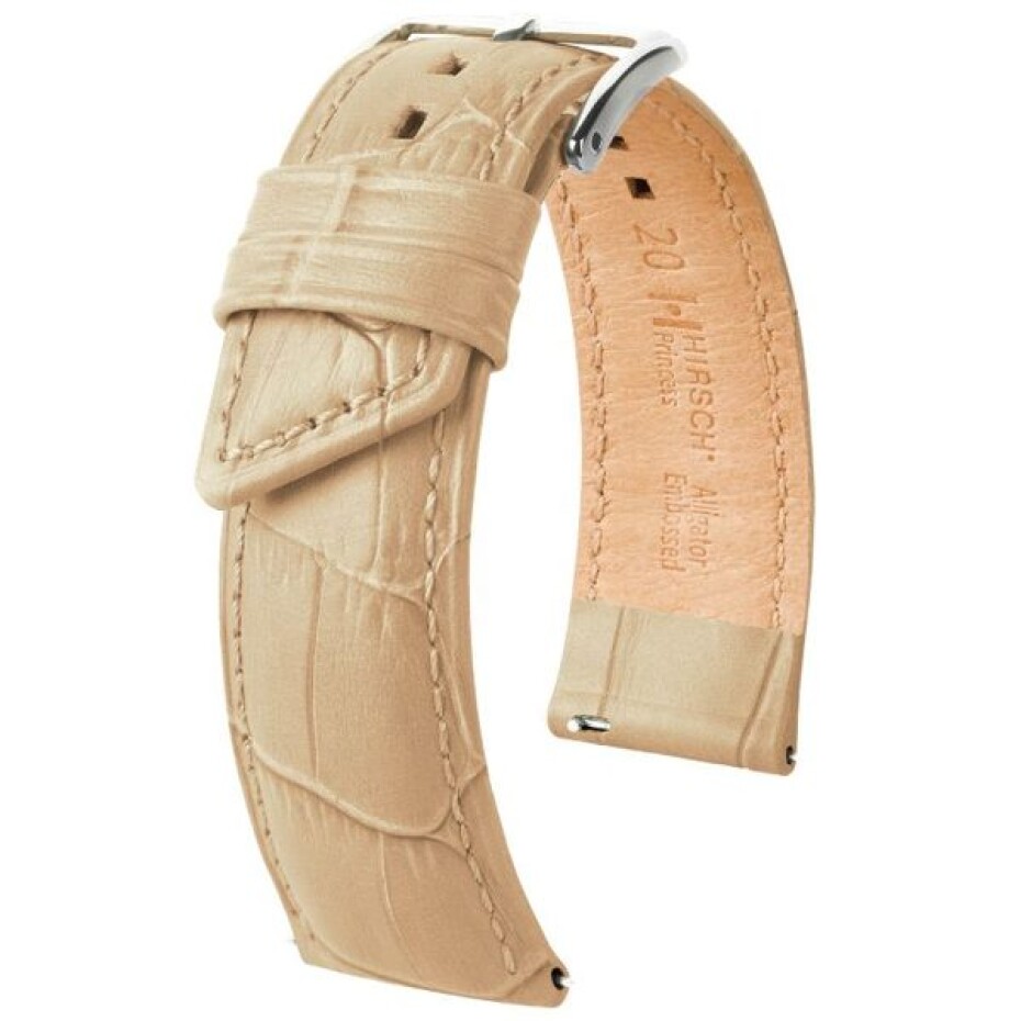 Řemínek Hirsch Princess - béžový - 20 mm - M – Střední délka - 18 mm - Stříbrná - main (0)