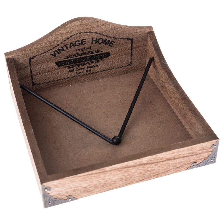 Dřevěný box na ubrousky VINTAGE HOME, 21 x 11 x 21 cm - main (0)