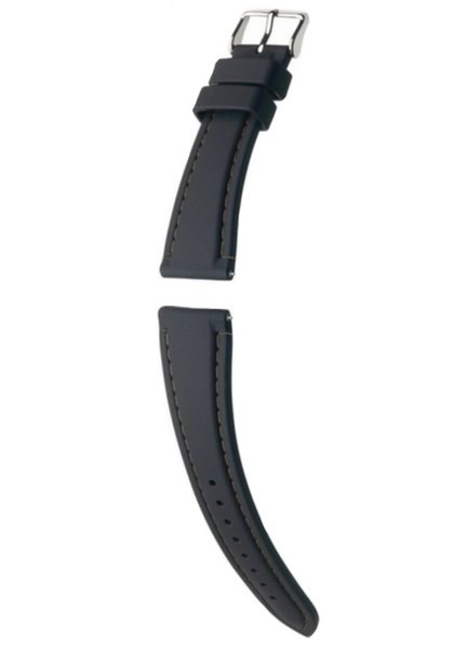 Řemínek Hirsch Belize - černý - 24 mm - L – Standardní délka (doporučujeme) - 20 mm - Stříbrná - main (0)