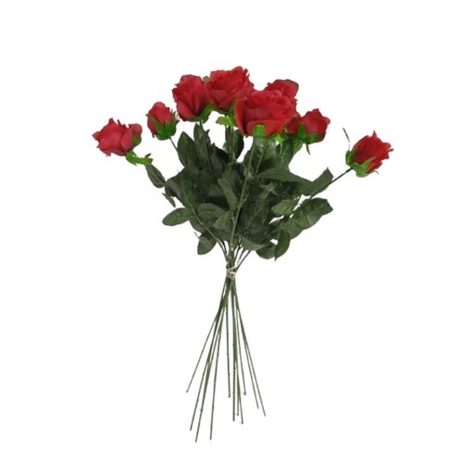 Umělá kytice Růží červená, 67 cm, 12ks - main (0)