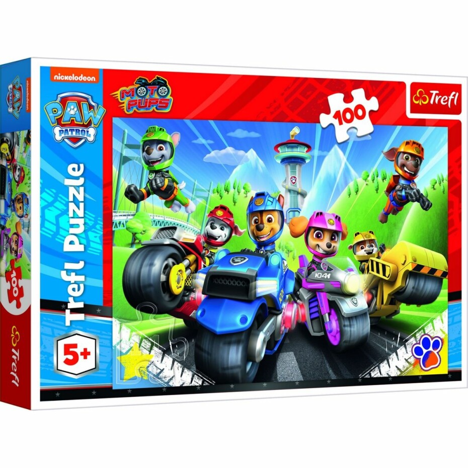 Puzzle Tlapková patrola na motorkách/Paw patrol 100 dílků 41x27,5cm v krabici 29x19x4cm - main (1)