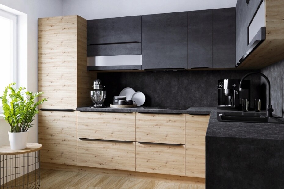 ArtExt Kuchyňská skříňka horní SILVER | W2 60 Barva korpusu: Černá - main (12)