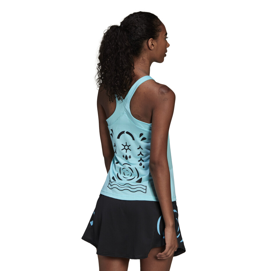 Dámské tričko adidas  Paris Y-Tank Primeblue Aqua M - main (3)