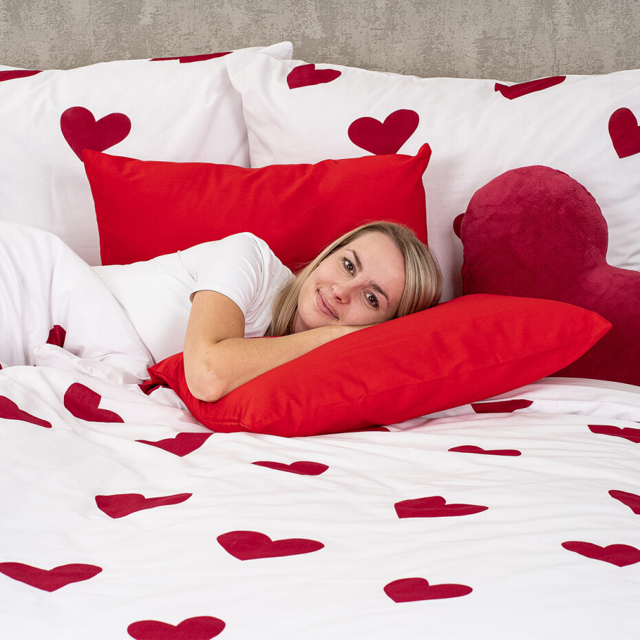 4Home Bavlněné povlečení Red Hearts, 140 x 220 cm, 70 x 90 cm - main (5)