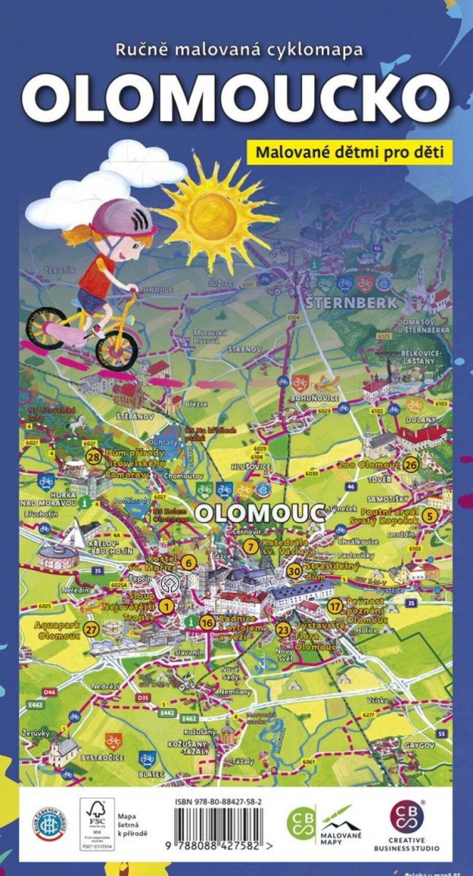 Olomoucko dětem - Ručně malovaná cyklomapa - main (0)