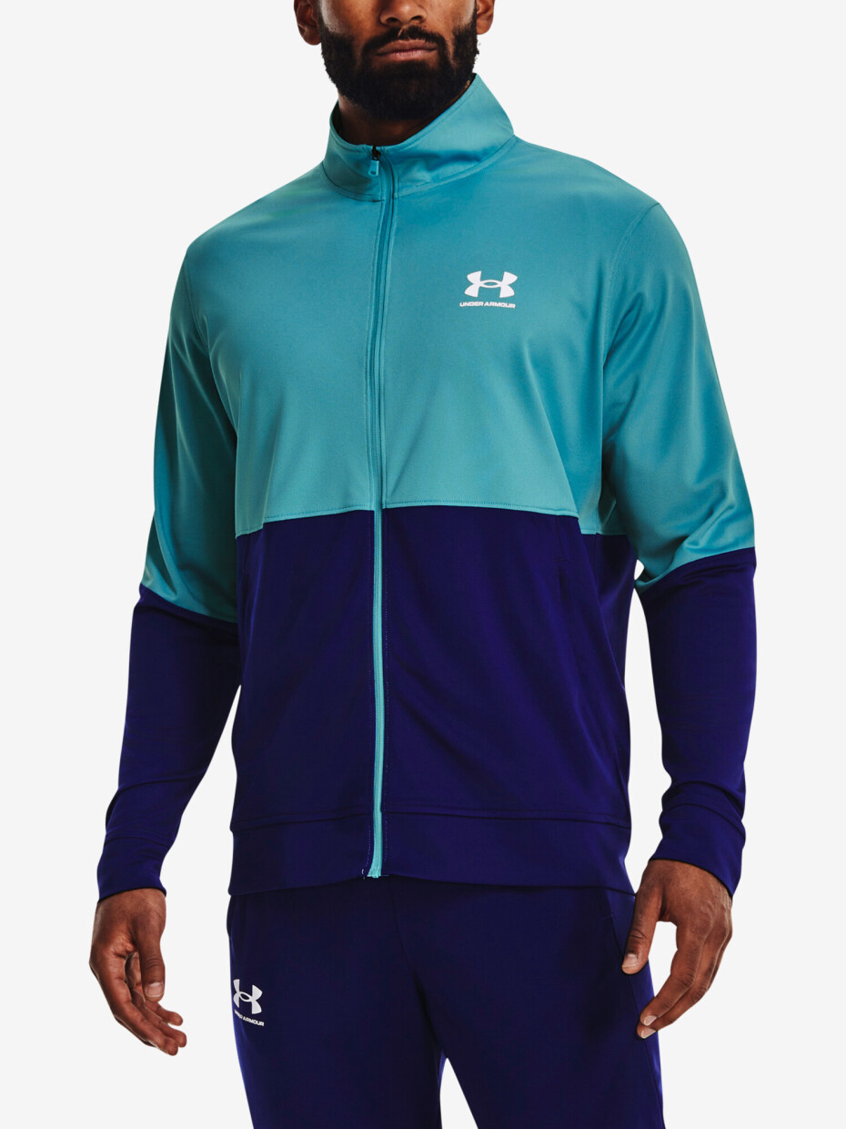 Pánská bunda Under Armour  PIQUE TRACK JACKET-BLU L - main (0)