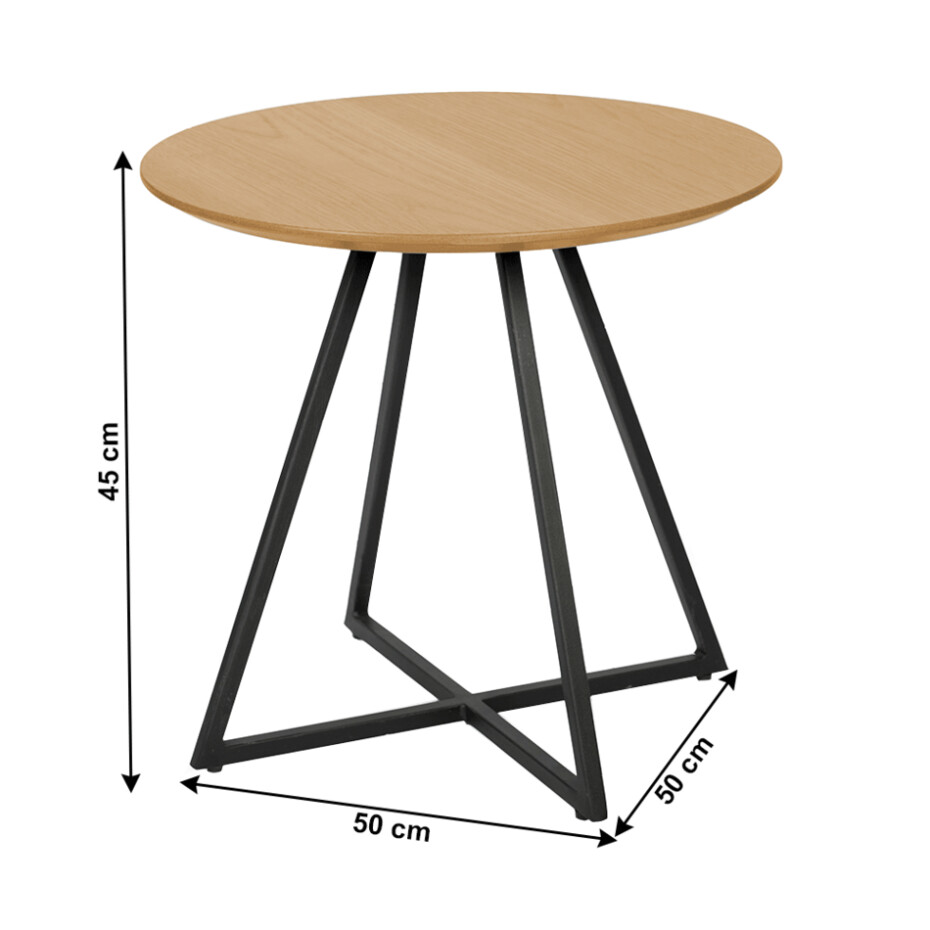 Příruční stolek Delik, dub, pr. 50 cm  - main (1)