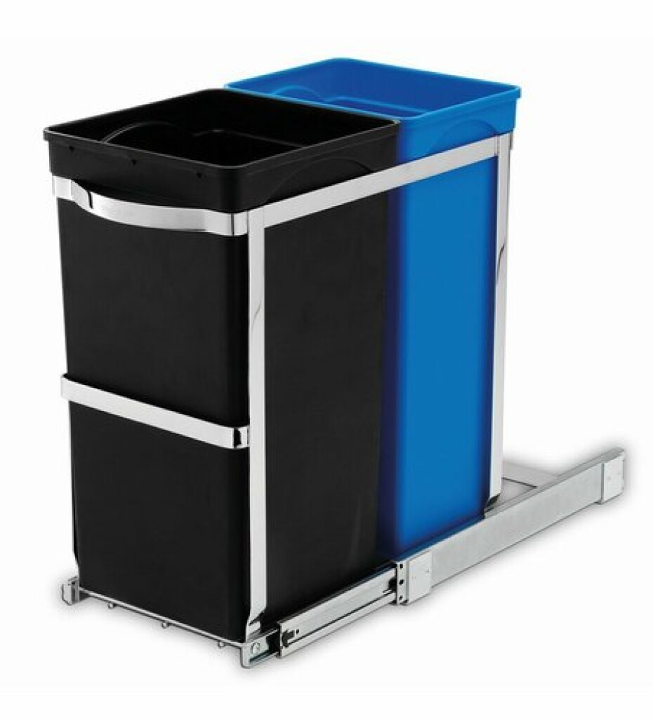 Vestavný odpadkový koš na tříděný odpad Simplehuman – 20/15 l, výsuvný, lesklá ocel /plast - main (0)