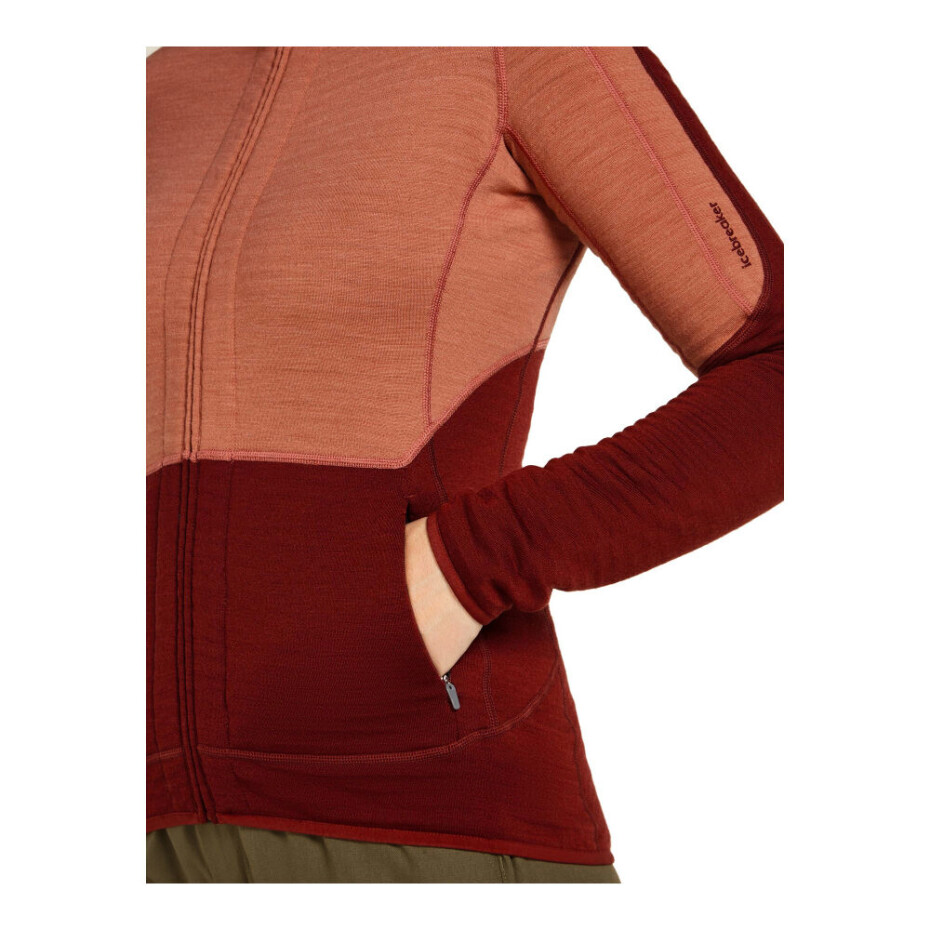 Dámská mikina Icebreaker Merino 400 RealFleece Descender LS Z Cedar Wood/Port/Cb L - main (7)