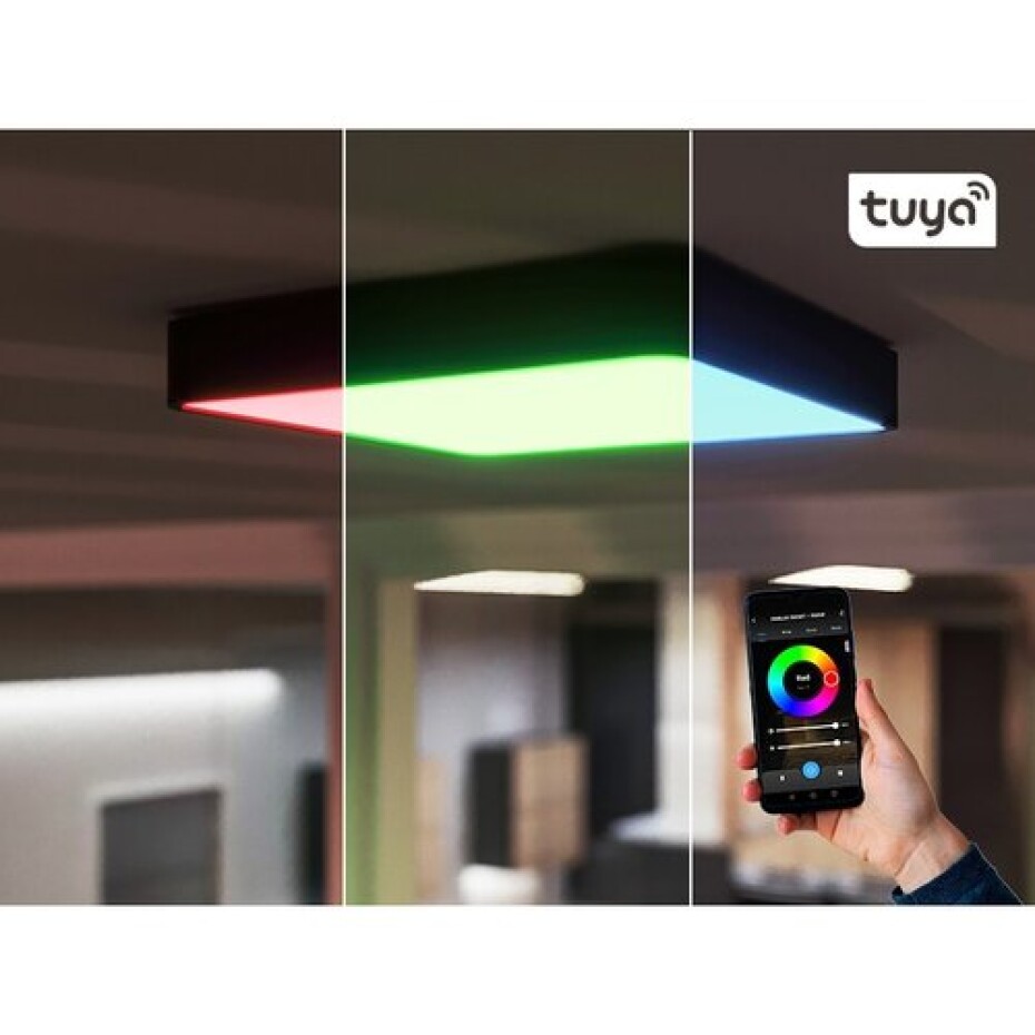 Panlux Přisazené LED svítidlo Verona Square Smart černá, 28,3 x 28,3 cm, IP54 - main (5)