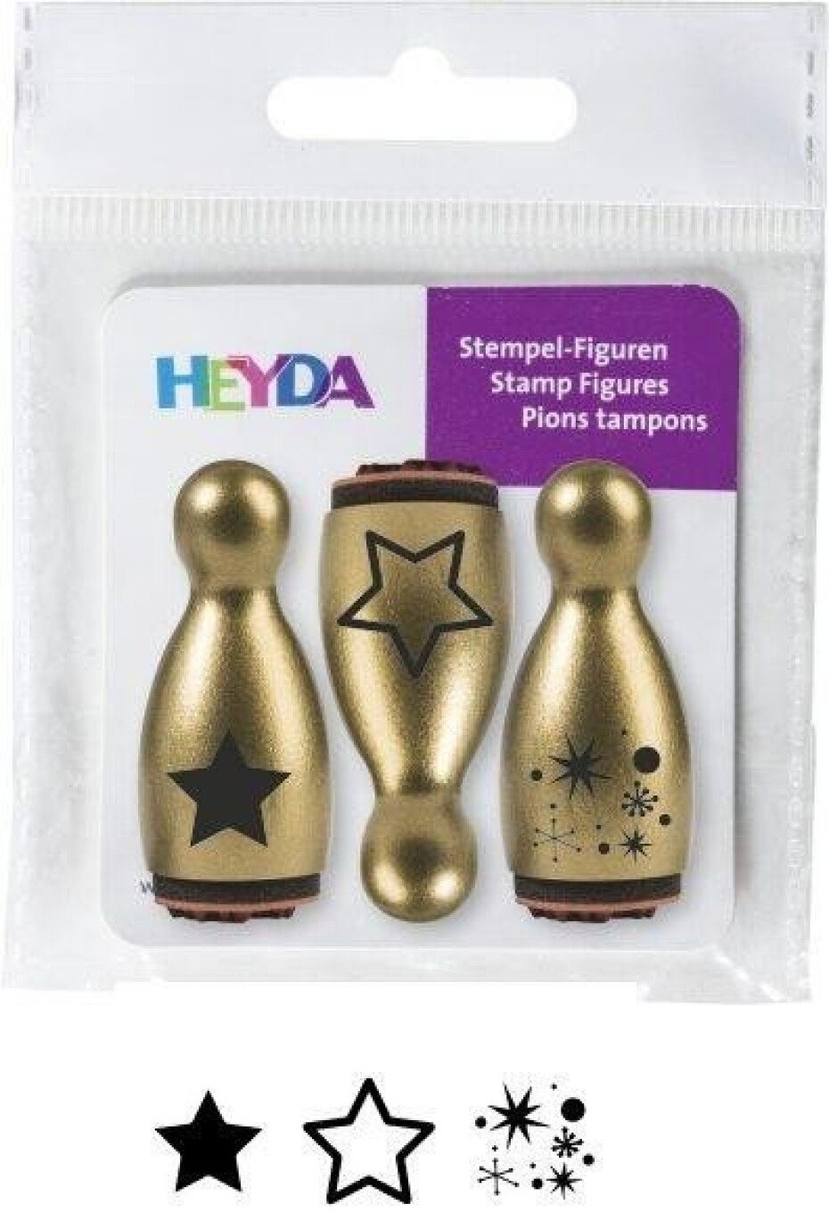 HEYDA Dřevěná razítka kuželky - hvězdy - main (0)