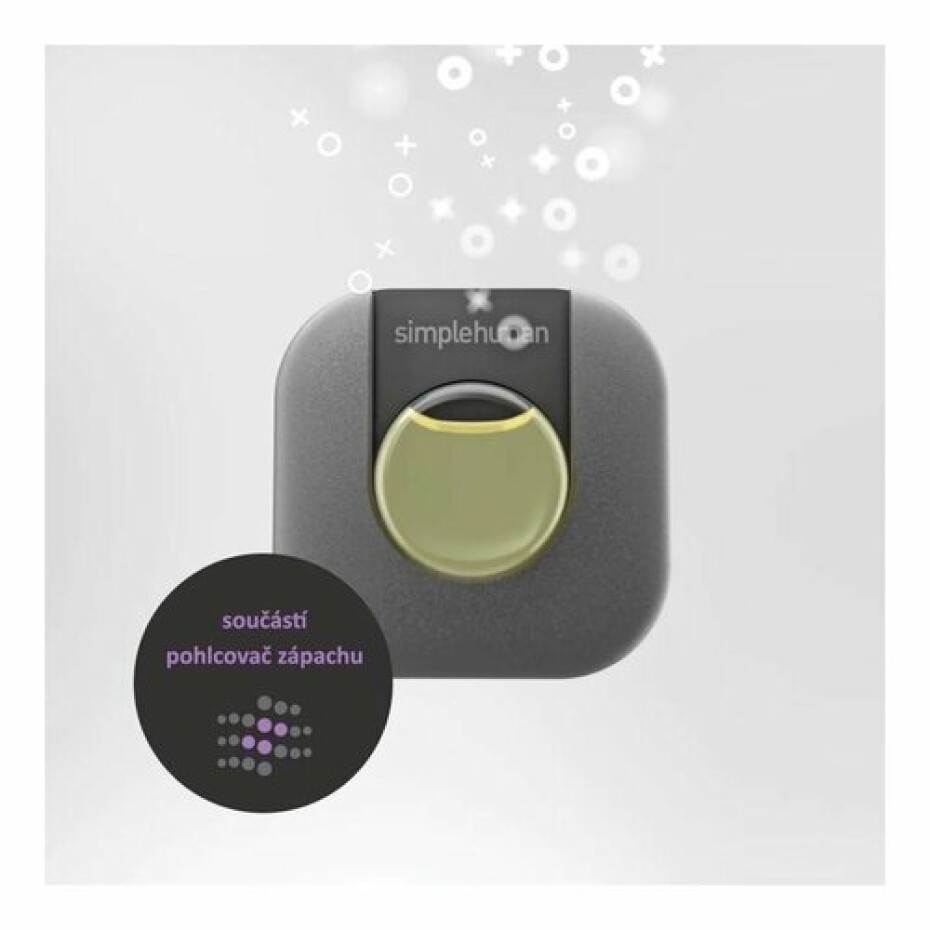 Simplehuman Obdélníkový pedálový koš s kapsou na sáčky 55 l, černá - main (2)