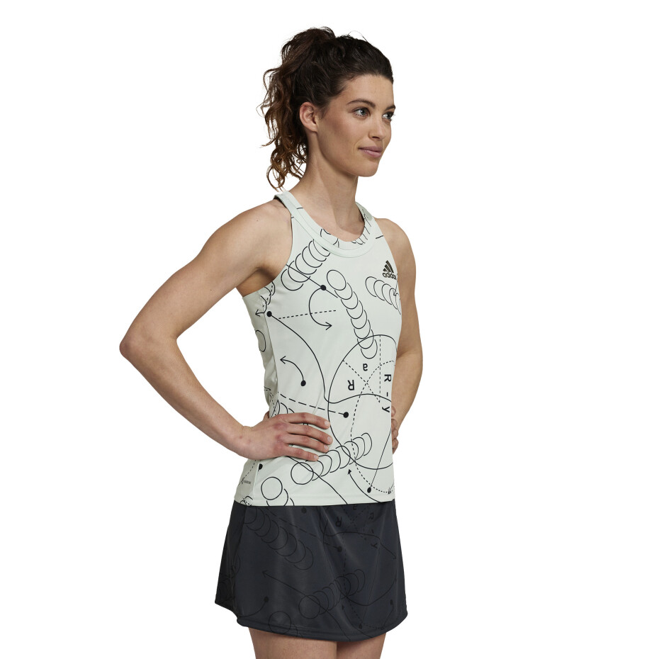 Dámské tílko adidas  Club Graphic Tank Linen Green M - main (1)