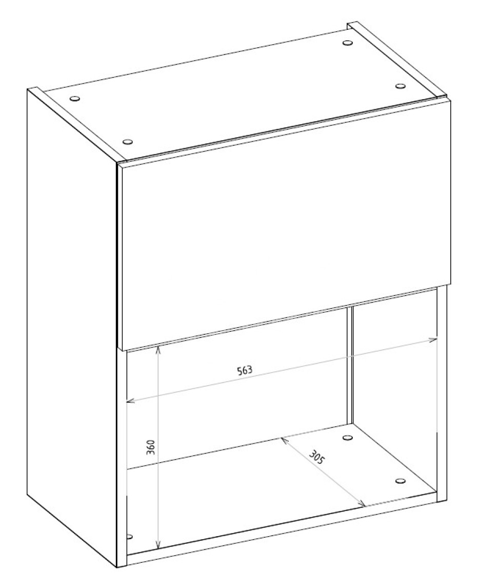 ArtExt Kuchyňská skříňka horní vysoká pro mikrovlnnou troubu FLORENCE lesk | W4MK 60 Barva korpusu: Dub artisan - main (22)