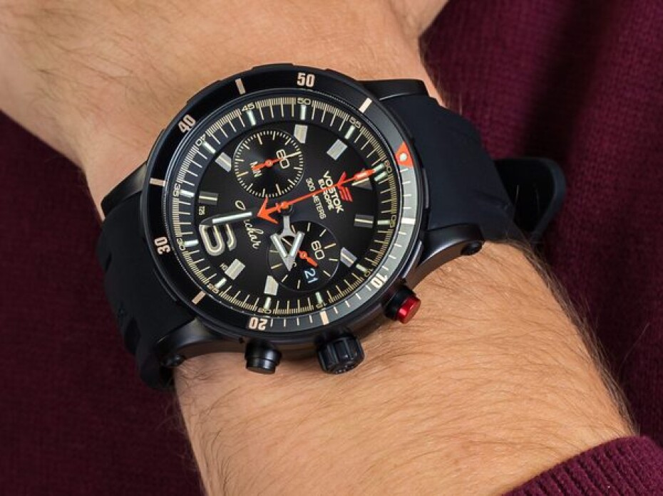 Vostok Europe Anchar Submarine Chrono Line 6S21/510C582 - Černý silikonový řemínek - main (7)