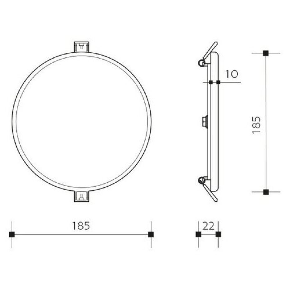Panlux Přisazené LED svítidlo Downlight Round, pr. 18,5 cm, 18 W, IP66 - main (5)
