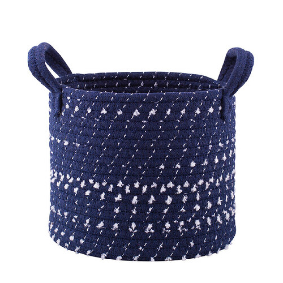 Altom Bavlněný kulatý košík Dark blue, 22 x 18 cm, pr. 22 cm - main (1)