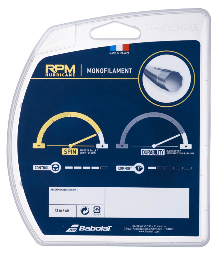 Tenisový výplet Babolat  RPM Hurricane - (12m)  1,30 mm - main (2)
