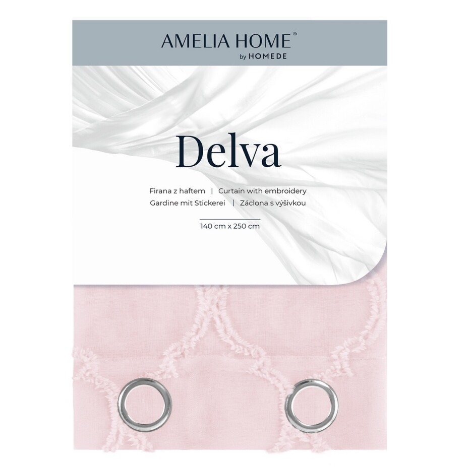 AmeliaHome Záclona Delva Pleat růžová, 140 x 250 cm - main (3)