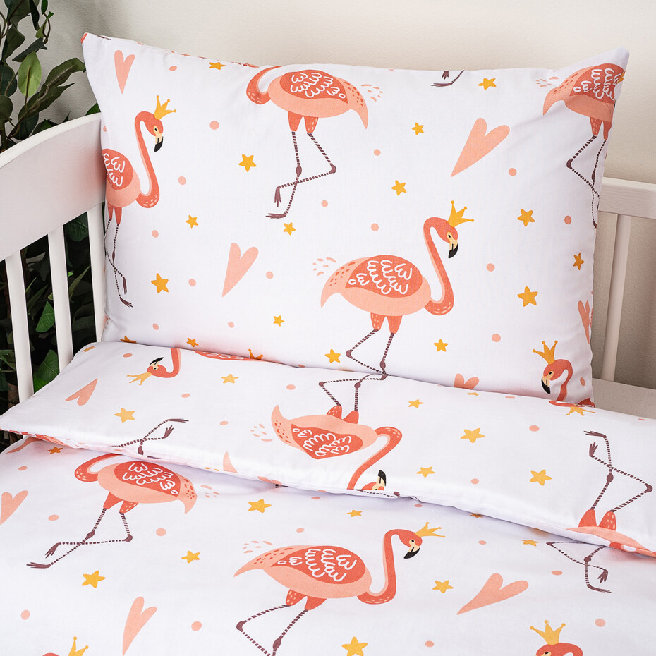 4Home Dětské bavlněné povlečení do postýlky Flamingo, 100 x 135 cm, 40 x 60 cm - main (1)