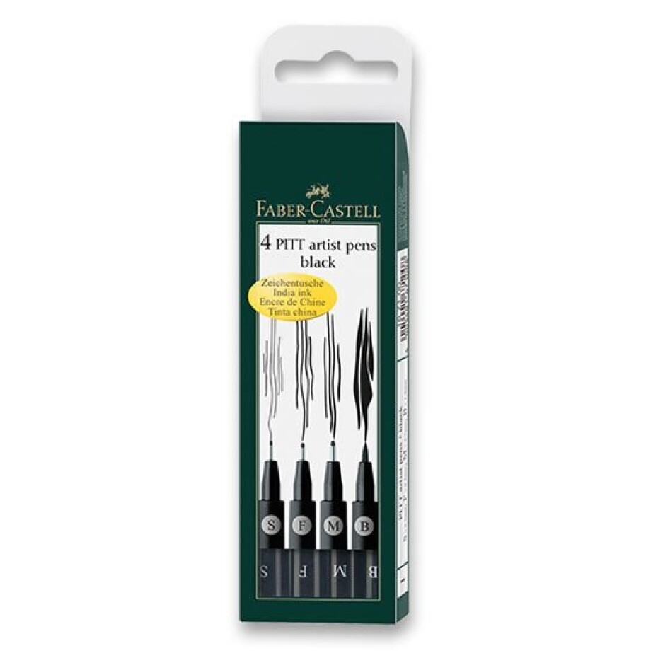 Faber - Castell Popisovač Pitt Artist Pen - černá(S,F,M,B) 4 ks - main (0)