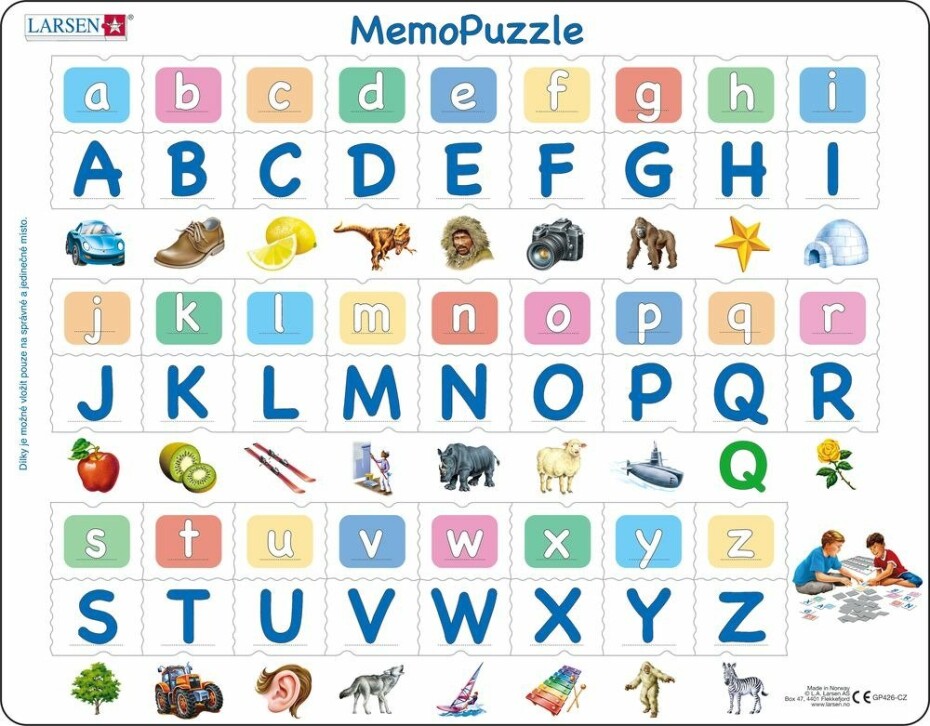 Puzzle MAXI - Memo abeceda malá, velká, obrázky/52 dílků - Kohoutová plyš - main (0)