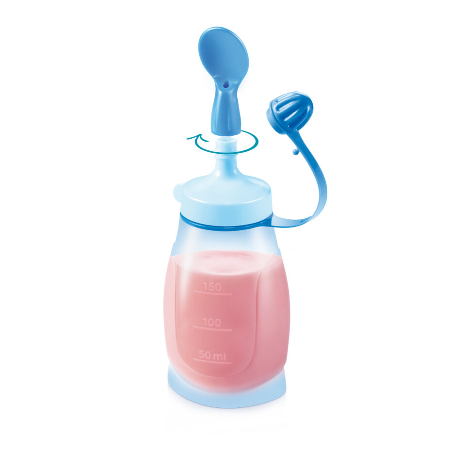 TESCOMA pružná láhev PAPU PAPI 200 ml, se lžičkou, modrá  - main (2)