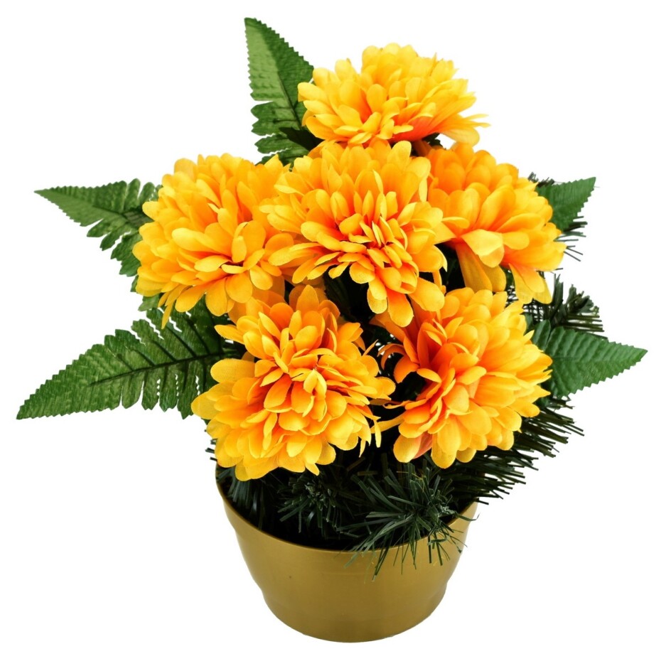 Dušičková dekorace v misce oranžová, 22 cm - main (0)