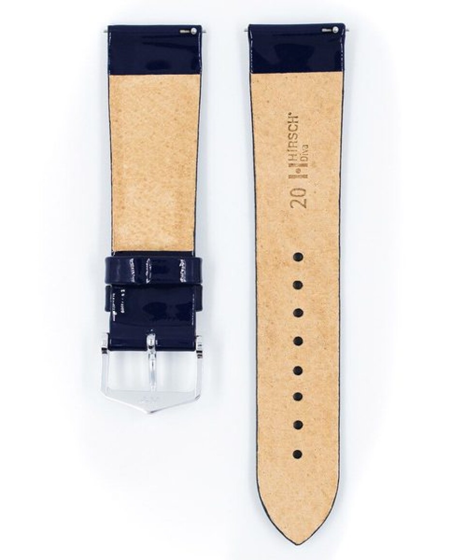 Řemínek Hirsch Diva - modrý - 20 mm - M – Střední délka - 18 mm - Stříbrná - main (2)