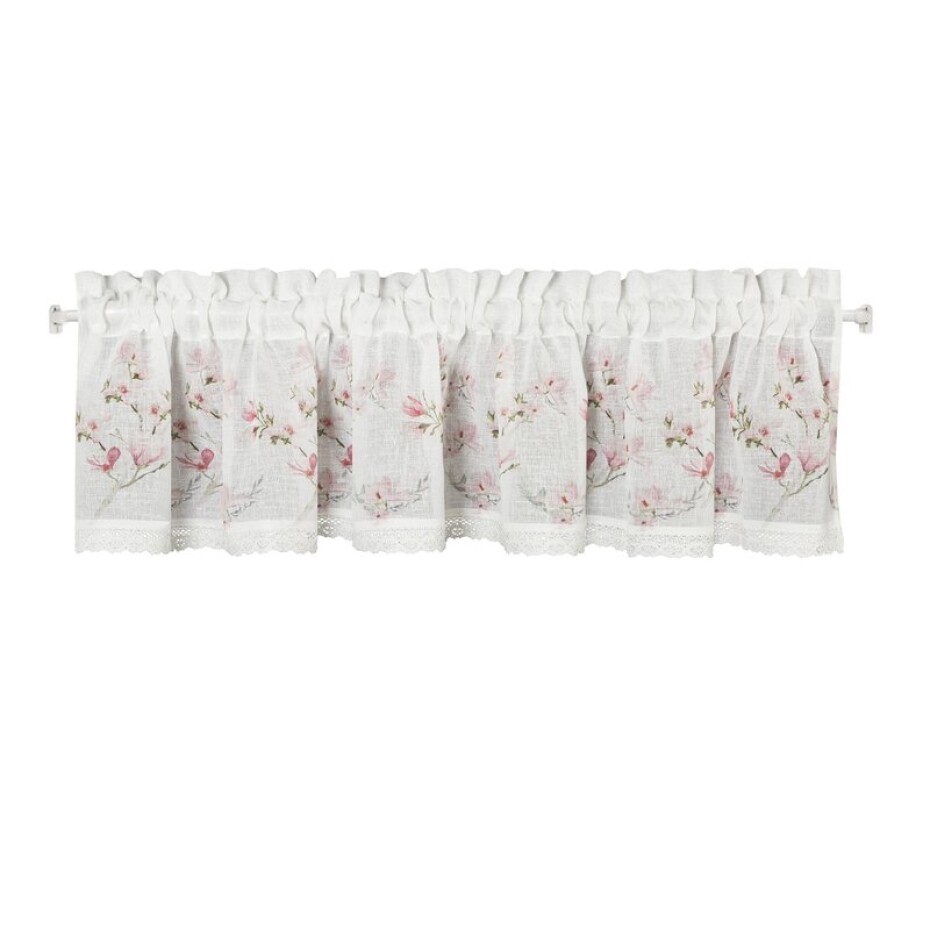 ArtFir Krátká záclona AMELIA P | bílá/růžová 150 x 30 cm - main (1)