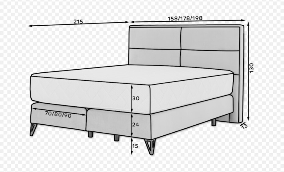 Artelta Manželská postel SAFIRO Boxspring | 140 x 200 cm Barva: Loco 04 - main (8)